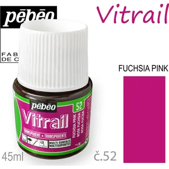 Speciální výtvarná barva Barva na sklo VITRAIL č.52 Fuchsia Pink objem 45ml