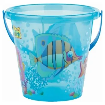 Hračka na písek Androni Kyblík rybičky průhledný - průměr 17 cm modrý