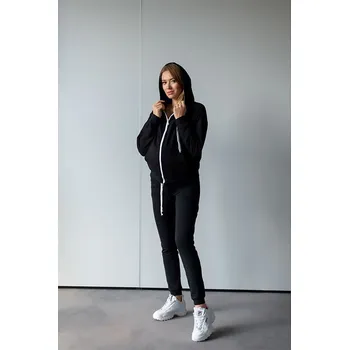 Těhotenská teplákovka s kojící mikinou Miracle černá, Velikost L-XL, Barva Černá 506c