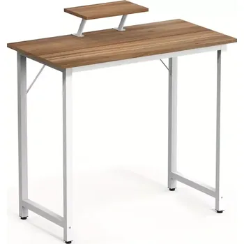 Psací stůl Pracovní, PC stůl, dřevo, kov, teak, bílá, TARCAL TYP 2