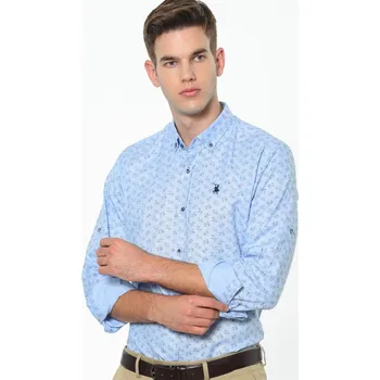 Pánská košile Modrá vzorovaná košile Dewberry dewberry šedá | světle modrá 1330802