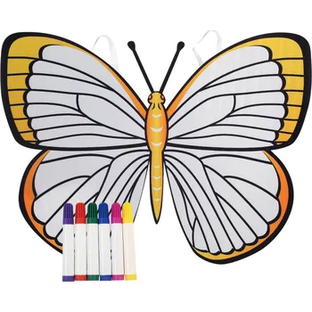 Karnevalový kostým Motýlí křídla k vybarvení žlutá