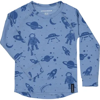 Kojenecký body Merino triko dětské dlouhý rukáv Geggamoja - Blue Astro Velikost: 74/80