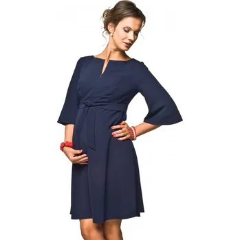 Těhotenské šaty Těhotenské a kojící šaty Nimis tmavě modrá, Velikost S, Barva Tmavě modrá