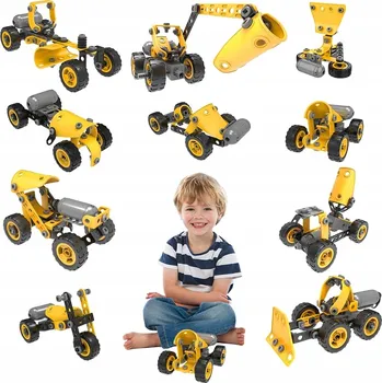 ostatní stavebnice Sada 10 modelů vozidel s pohonem pro kluky 5-7 let Stavebnice 112 dílků