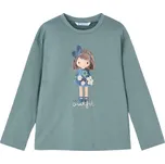 MAYORAL dívčí tričko DR potisk dívka zelená 128 cm