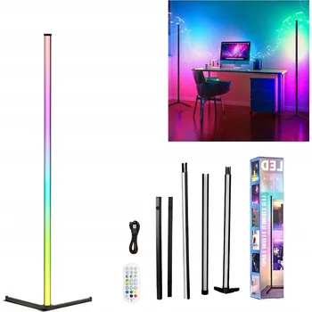 Stojací lampa Stojací Lampa Rohová LED Lampa s Bluetooth Atmosférické Osvětlení
