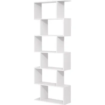 Knihovna Bílá knihovna VASAGLE 6 polic, volně stojící regál