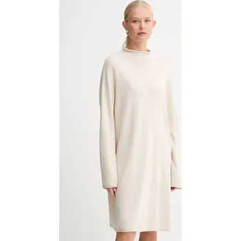 Dámské šaty Šaty s příměsí vlny Marc O'Polo béžová barva, mini, oversize, 509511867033 80X, vel. 34