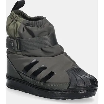 Dívčí sněhule Dětské sněhule adidas Originals SUPERSTAR 360 WTR BOOT zelená barva, JQ7952 78X, EUR 23.5