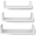 Sada 3x nástěnná police SHELFY bílá