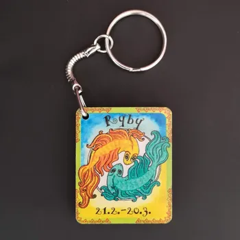 AMADEA Dřevěná klíčenka ryby, 4 cm