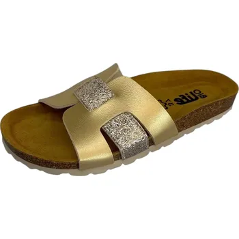 Dámské pantofle Bio Life Lotta dámské pantofle s jedním páskem zlatá Barva: Zlatá, Velikost: 38