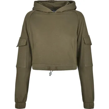 Dámské tričko Dámské krátké pracovní mikiny s kapucí letní olivové Urban Classics černá | bílá | hnědá | kaki | vícebarevná 1754548