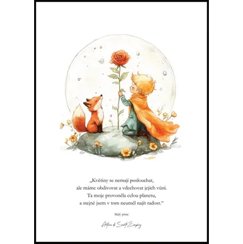Plakát Jen tak z lásky Plakát Malý princ - Ta moje provoněla celou planetu Rozměr plakátu: A4 (21 x 29,7 cm)