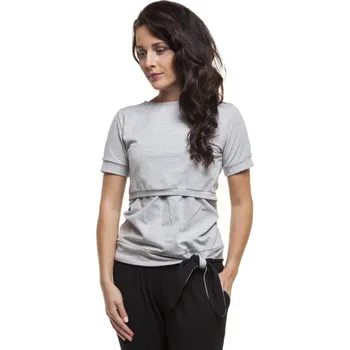 Těhotenská mikina Těhotenská a kojící halenka Supl světle šedá, Velikost L-XL, Barva Světle šedá