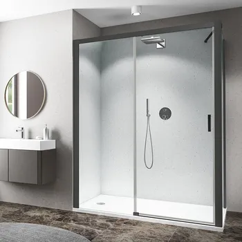 Roth CI D2L+CI FXP Obdélníkový sprchový kout 120x75 cm, posuvné, levé, Černý elox/Transparent, CI D2L/1200_CI FXP/750_cer