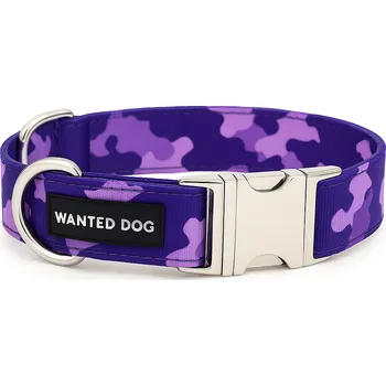 Obojek pro psa Wanted Dog Nylonový obojek ARMY pro psa - Fialová kamufláž Velikost: M, Typ spony: Plastová, Vodítko ve stejném designu: Žádné