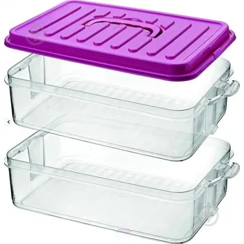 Dóza na potraviny Dóza UH piknik box 2 patra 17x27x15 cm mix