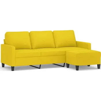 Pohovka Třímístná pohovka s podnožkou 198x77x80 světle žlutá