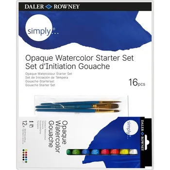 Vodová barva Daler Rowney Simply Opaque Sada akvarelových barev 12 x 12 ml 16 ks