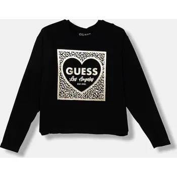 Dívčí tričko Dětské tričko s dlouhým rukávem Guess černá barva, J5BI01 J1314 J5BI01.J1314.9BYA 99X, vel. 147-157