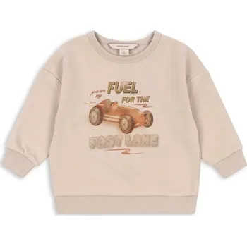 Chlapecká mikina Dětská mikina s bavlnou Konges Sløjd LOU SWEAT SHIRT OCS béžová barva, s potiskem, KS103868 KS103868.B.9BYA 80X, vel. 80