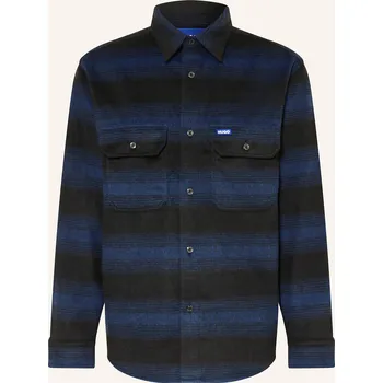 Pánská košile Hugo Pánská Flanelová Svrchní Košile Ebolt, modrá / černá, 40