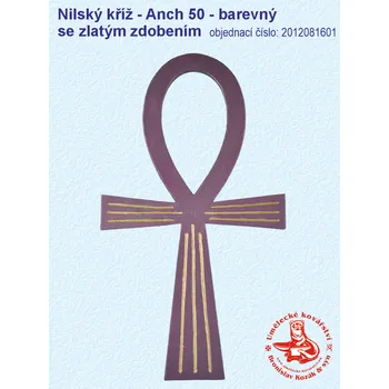 Nilský kříž - Anch 50 - barevný se zlatým zdobením - 2012081601