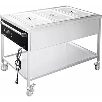 VODNÍ LÁZEŇ 3xGN 1/1 -hloubka 200 mm (OVLÁDÁNÍ NA KRATŠÍ STRANĚ)