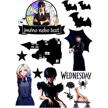 Přisada na vaření a pečení Wednesday č.11 jedlý papír - Úprava na přání +20 Kč / Jedlý papír / Bez decor gelu