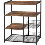 Policový regál do kuchyně MARGE hnědá/černá