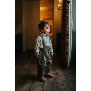 Dětské lacláče Donsje Lewes Overalls zelená barva, s aplikací, 3041300 91X, vel. 86