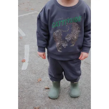 Chlapecké oblečení Dětská mikina s bavlnou Konges Sløjd LOU SWEAT SHIRT OCS KS103868.9BYA šedá 90X, vel. 92