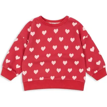 Chlapecká mikina Dětská bavlněná mikina Konges Sløjd LOUPY LOU SWEAT SHIRT OCS KS103874.9BYA červená 33X, vel. 122-128