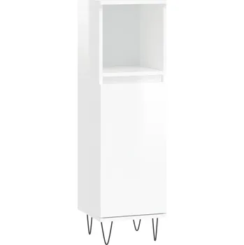 Koupelnový nábytek Koupelnová skříňka bílá 30x30x100 cm, dřevo, železo