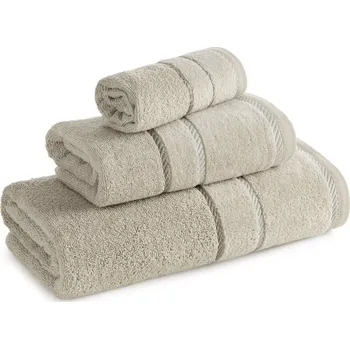 Ručník Bavlněný froté ručník NEL se sametovým okrajem - béžový Rozměr ručníku: 30x50cm