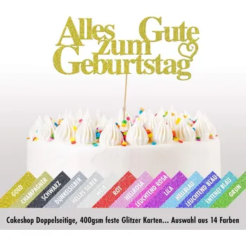Dortový topper "Alles Gute zum Geburtstag"