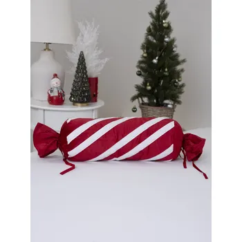 Povlak na dekorativní polštářek MKLuzkoviny.cz Povlak na polštářek 28 x 50 cm Vánoční cukroví 1 Červená
