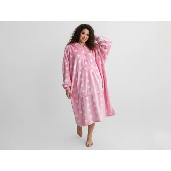 XPOSE® Mikinová deka s beránkem LÝDIE - růžová, Mikroplyš s beránkem + Prodloužená možnost vrácení zboží do 50 dnů