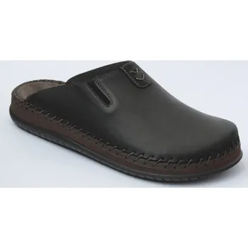 Pánské pantofle Santé CB48240 pánský kožený nazouvák černá Barva: Černá, Velikost: 43