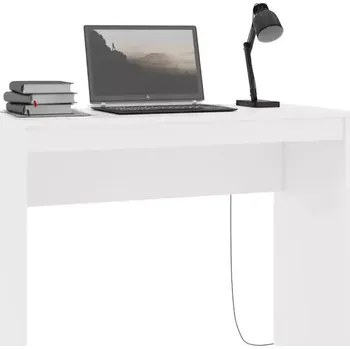 Psací stůl Pracovní, PC stůl, dřevo, bílá, VERNER NEW