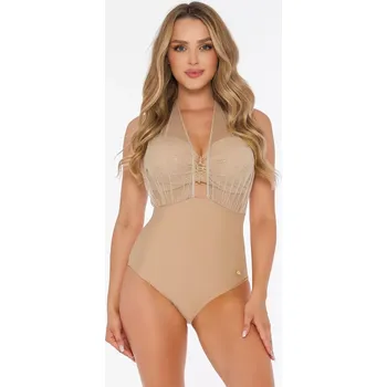 Dámské plavky Dámské jednodílné plavky S 1045 CM2 Como 2 Béžovo zlatá - Self béžovo-zlatá 38C