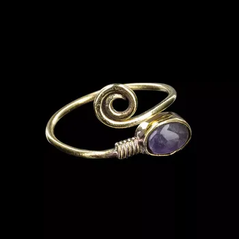 Prsten Mosazný prsten s kamínkem Najib Ametyst, Sittar.cz