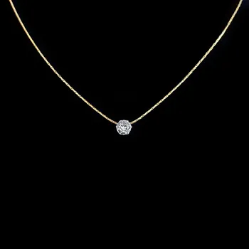Náhrdelník Elegantní náhrdelník s čirým krystalem z pozlacené oceli č. 1601
