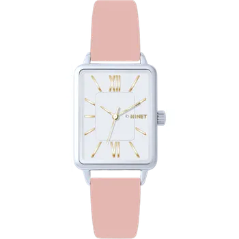 MINET Stříbrné dámské hodinky SIENA s růžovým řemínkem MWL5416