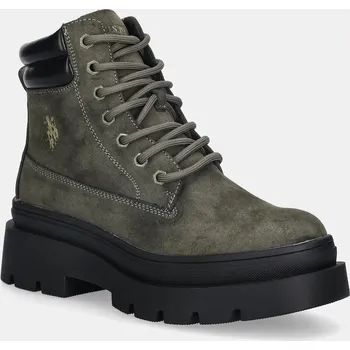 Dámské kozačky Nízké kozačky U.S. Polo Assn. SHONA001 dámské, zelená barva, na plochém podpatku, SHONA001W/EHY1 SHONA001W.EHY1 91X, EUR 40