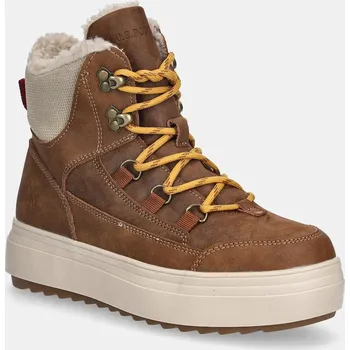 Dámské kozačky Nízké kozačky U.S. Polo Assn. ICY007 dámské, hnědá barva, na plochém podpatku, zateplené, ICY007W/EUH1 ICY007W.EUH1 88X, EUR 36