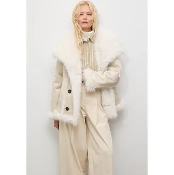 Dámský kabát Kabát Answear.LAB béžová barva WA25-KPD006 01X, vel. L