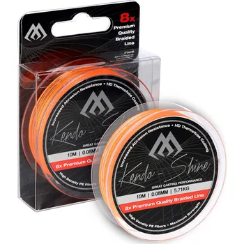 Mikado Pletená Šňůra Kendo Shine 0.10mm/8.23kg/10m Fluo/oranžová 1 Cívka